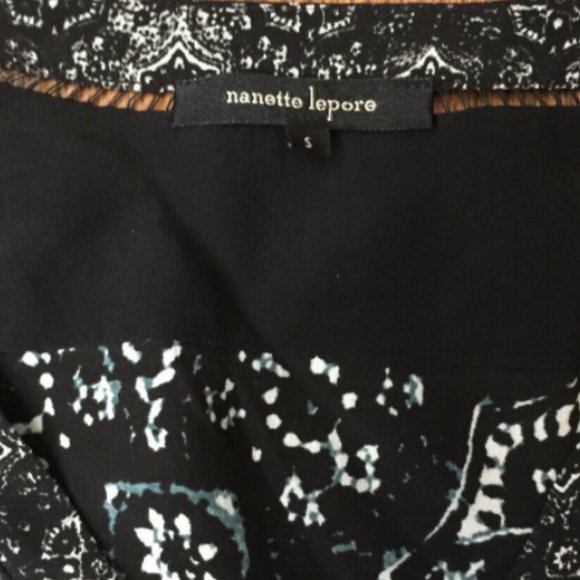 Nanette Lepore 100% Silk Print Paneled Tunic Top - Picture 7 of 8